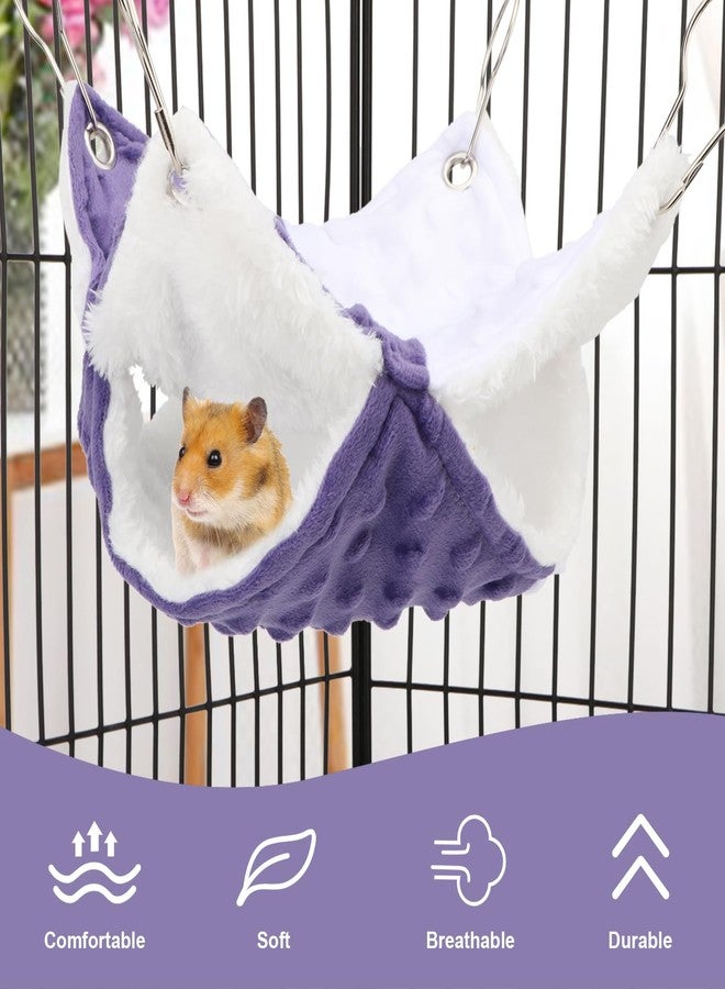 Reshiho 7.9x7.9Inch Guinea Pig Hammock, Rat Hammock & Ferret Hammock for Cage - Small Animal Hanging Bed with Metal Hooks for Chinchilla, Sugar Glider, Parrot (Bunk Bed Design,Small) - Image 4